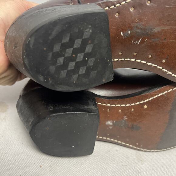 Vintage Wrangler Cowboy Western Boots Men’s 9 EE Brown Distressed 5115 main image 7
